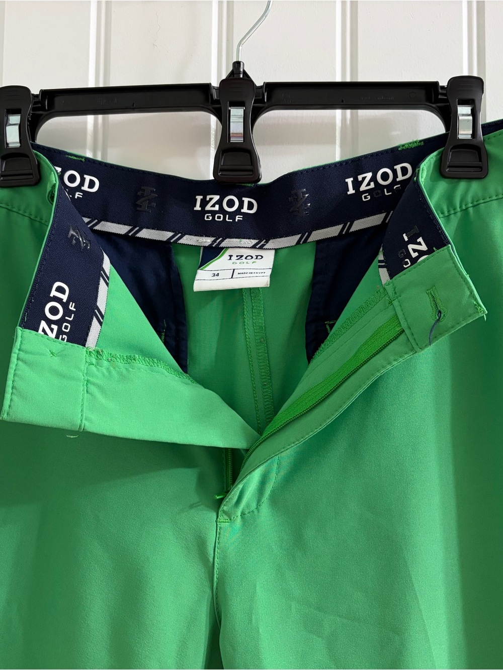 Izod Men's Kelly Green Flat-Front Golf Shorts Sz 34 - Picture 5 of 7